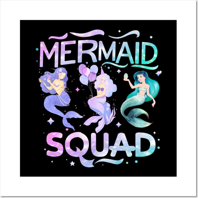 Mermaid Squad Mermaid birthday Wall Art by CoolFuture
